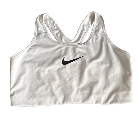 Nike Dri-FIT Sports Bra 2XL‎ White Women's Athletic Fitness Workout Running - Picture 1 of 10